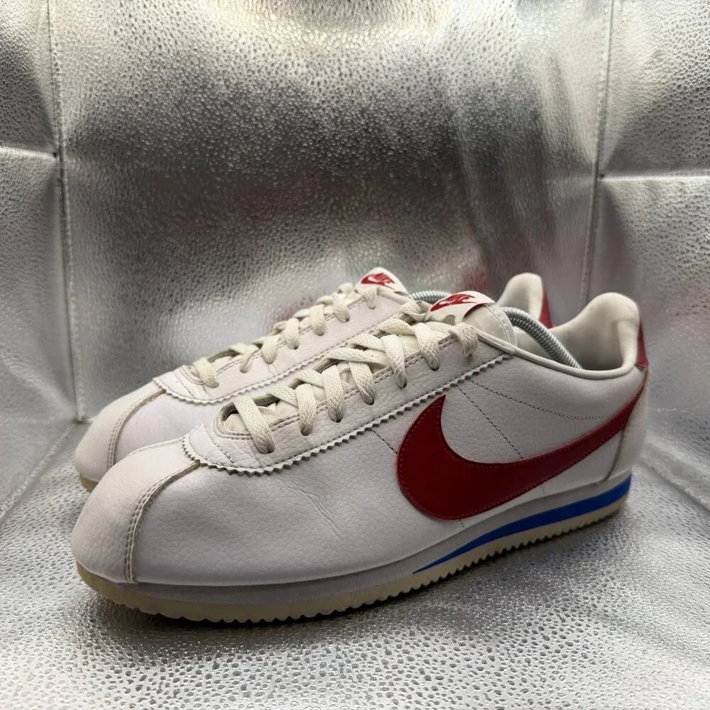 Size 12 Nike Classic Cortez Leather Forrest Gump White‎ Mens Sneakers 749571-154